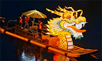 竹筏龍舟賀龍年——龍彩燈打造水上網紅風景線